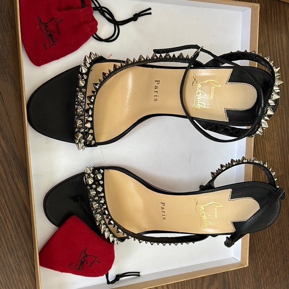 Christian Louboutin Black Studded Women's Sandals - Picture 3 of 12